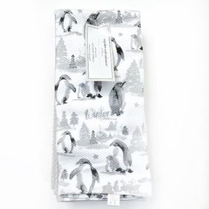 🌸CUPCAKES AND CASHMERE | Set of 5 Winter Penguin Kitchen Towels NWT